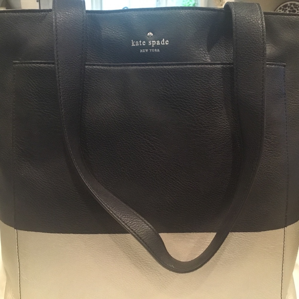 Kate Spade navy blue and silver tote with dust bag!